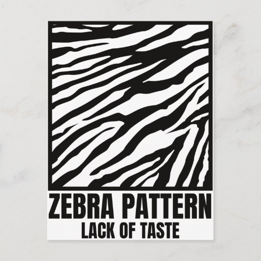 Zebra Pattern Bad Taste Mode Victim Briefkaart (Voorkant)