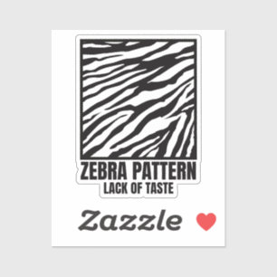 Zebra Pattern Bad Taste Mode Victim Rectangular Sticker