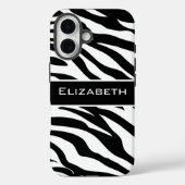 Zebra Pattern Black and White Personalized  Case-Mate iPhone Case (Achterkant)