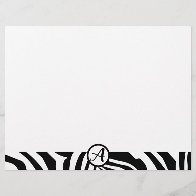 Zebra Pattern Briefhoofd (Voorkant)