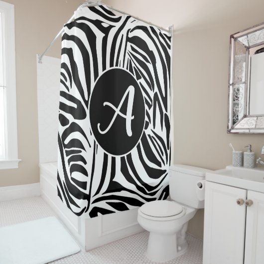 Zebra Pattern Douchegordijn (In situ)
