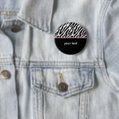 Zebra Pattern en Hot Pink Ronde Button 5,7 Cm (In situ)