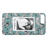 Zebra Pattern | Foto en naam toevoegen Case-Mate iPhone Case (Achterkant (Horizontaal))