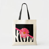 Zebra Pattern Girly Pink Daisy Tote Bag (Voorkant)