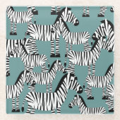 Zebra Pattern Glazen Onderzetter (Voorkant)