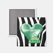 Zebra Pattern met Birthday Cake Magneet (Voorkant / Achterkant)