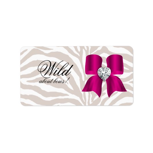 Zebra Pattern met Cute Mode Jewelry Bow Etiket (Voorkant)