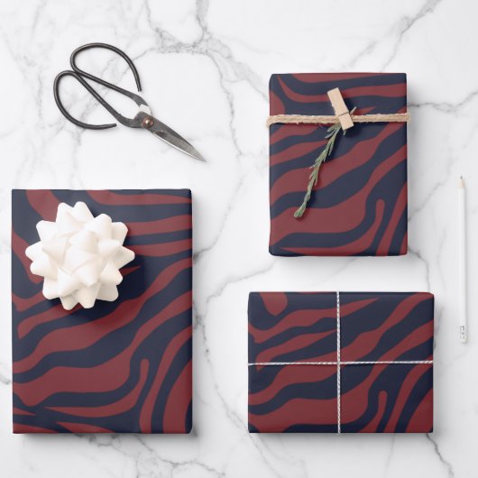 Zebra Pattern Modern Kerstpreppy Animal Print Inpakpapier Vel (Voorkant)