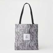 Zebra Pattern Monogram Draagtas (Voorkant)