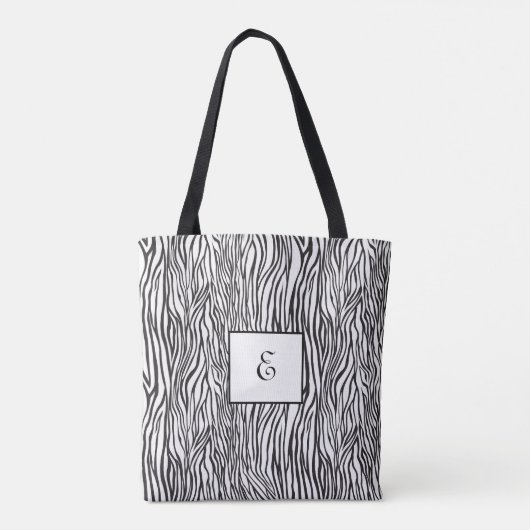 Zebra Pattern Monogram Draagtas (Achterkant)