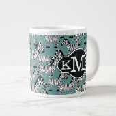 Zebra Pattern | Monogram Extra Grote Mok (Voorkant rechts)