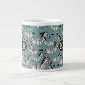 Zebra Pattern | Monogram Extra Grote Mok (Voorkant)