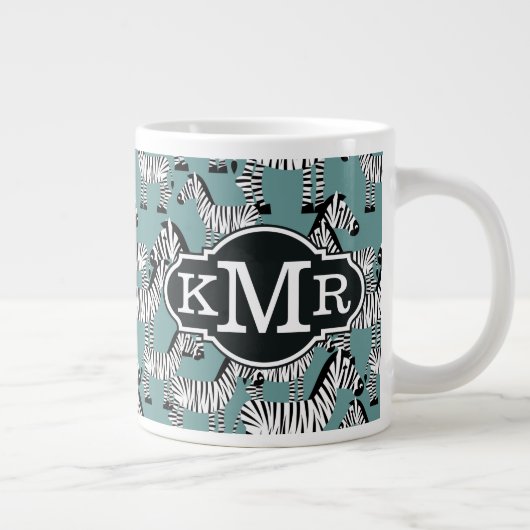 Zebra Pattern | Monogram Extra Grote Mok (Rechts)