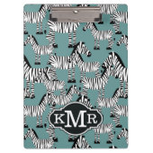 Zebra Pattern | Monogram Klembord (Voorkant)