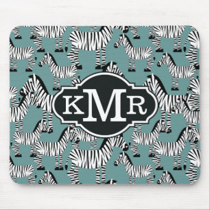 Zebra Pattern Monogram Muismat