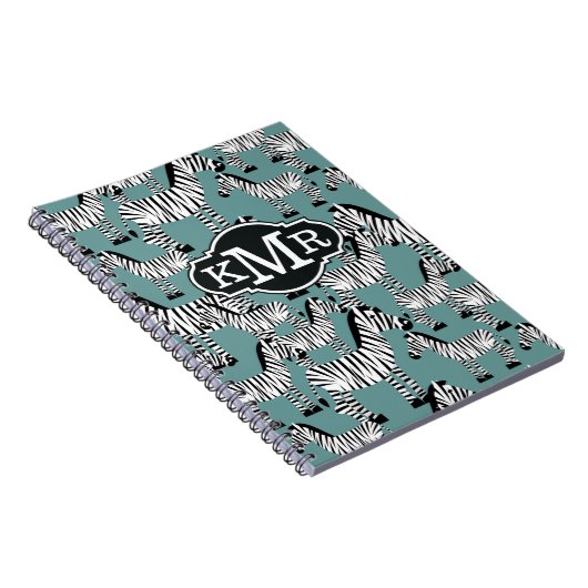 Zebra Pattern | Monogram Notitieboek (Rechterzijde)