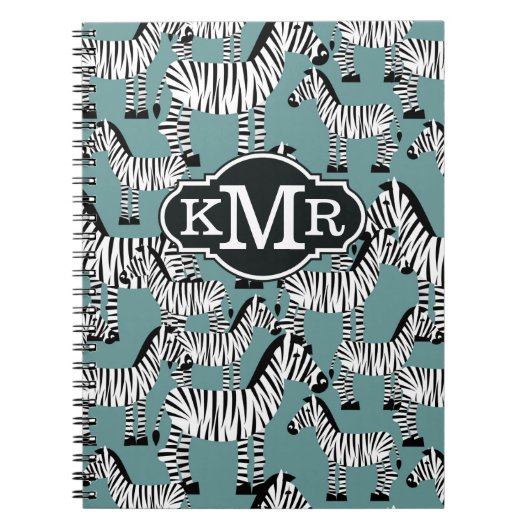 Zebra Pattern | Monogram Notitieboek (Voorkant)