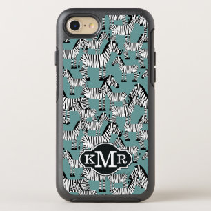 Zebra Pattern   Monogram OtterBox Symmetry iPhone 8/7 Hoesje