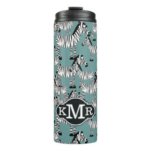 Zebra Pattern Monogram Thermosbeker