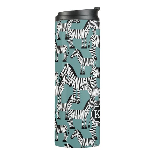 Zebra Pattern | Monogram Thermosbeker (Gedraaid links)