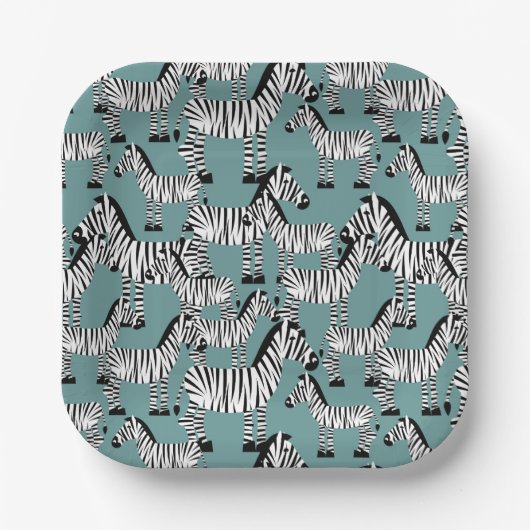 Zebra Pattern Papieren Bordje (Voorkant)
