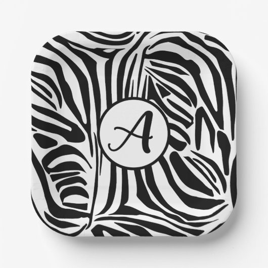 Zebra Pattern Papieren Bordje (Voorkant)
