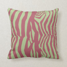Zebra Pattern Pillow in Brick Red en Spring Green
