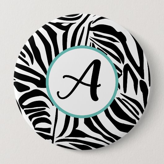 Zebra Pattern Ronde Button 4,0 Cm (Voorkant)
