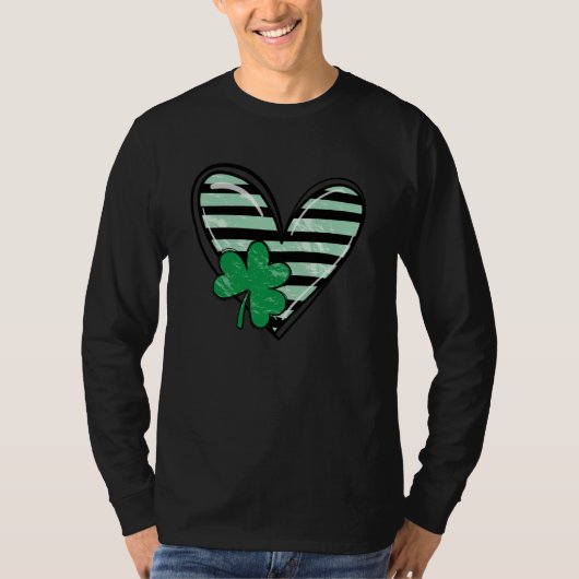 Zebra Pattern Shamrock St Patricks Day Lucky Irish T-shirt (Voorkant)