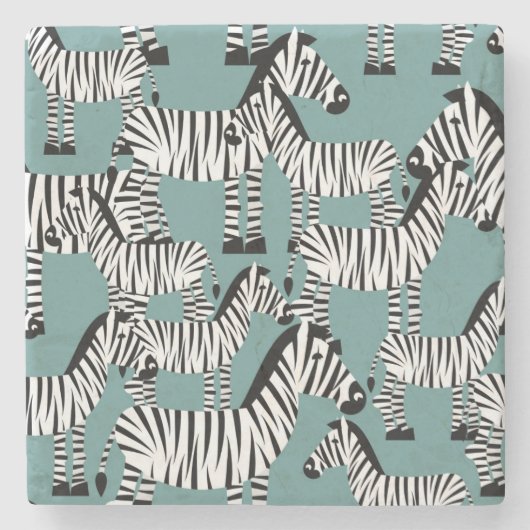 Zebra Pattern Stenen Onderzetter (Voorkant)