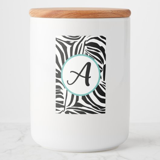 Zebra Pattern Voedselcontainer Etiket (Voorkant)