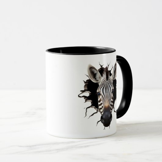 Zebra Peeking Through Mok (Voorkant rechts)