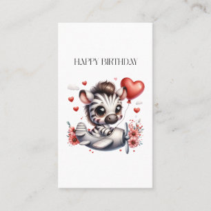 Zebra Piloot Verjaardag Contactkaartje