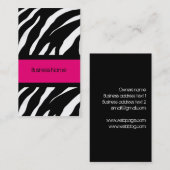 ZEBRA PINK EN ZWARTE Visitekaartje (Voorkant / Achterkant)