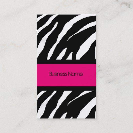 ZEBRA PINK EN ZWARTE Visitekaartje (Voorkant)