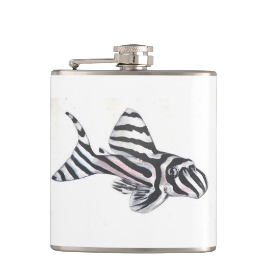 Zebra Pleco L46 Kleine maatkolf voor vissen Heupfles (Voorkant)