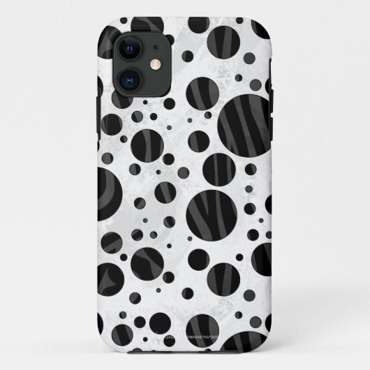 Zebra Polka Dot Black en Grey Print Case-Mate iPhone Case (Achterkant)