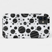 Zebra Polka Dot Black en Grey Print Case-Mate iPhone Case (Achterkant (horizontaal))