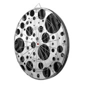 Zebra Polka Dot Black en Grey Print Dartbord (Voorkant Rechts)