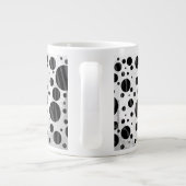 Zebra Polka Dot Black en Grey Print Grote Koffiekop (Achterkant)