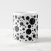Zebra Polka Dot Black en Grey Print Grote Koffiekop (Voorkant)