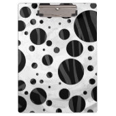 Zebra Polka Dot Black en Grey Print Klembord (Voorkant)