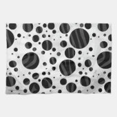 Zebra Polka Dot Black en Grey Print Theedoek (Horizontaal)