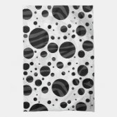 Zebra Polka Dot Black en Grey Print Theedoek (Verticaal)