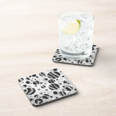 Zebra Polka Dot Black en Light Grey Bier Onderzetter (Rechterzijde)