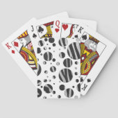 Zebra Polka Dot Black en Light Grey Pokerkaarten (Achterkant)