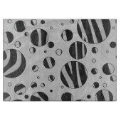 Zebra Polka Dot Black en Light Grey Snijplank (Voorkant)