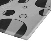 Zebra Polka Dot Black en Light Grey Snijplank (Hoek)