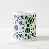 Zebra Polka Dot Black en Rainbow Print Jumbo Mok (Voorkant)