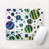 Zebra Polka Dot Black en Rainbow Print Muismat (Met muis)